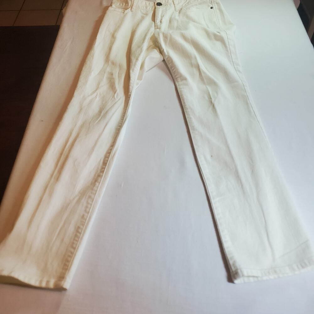 Eddie Bauer Women's Size 2 White Denim Jeans Curvy Slim Straight Stretch